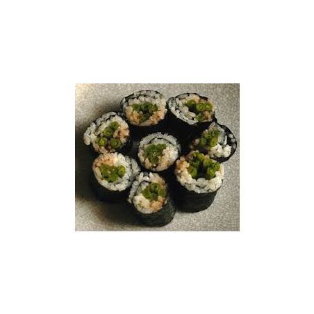 Green bean, carrot  & aburaage (seasoned tofu) sushi roll
