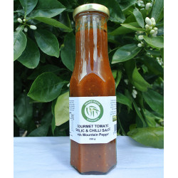Organic Tomato Garlic, Chili & Mountain Pepper Sauce